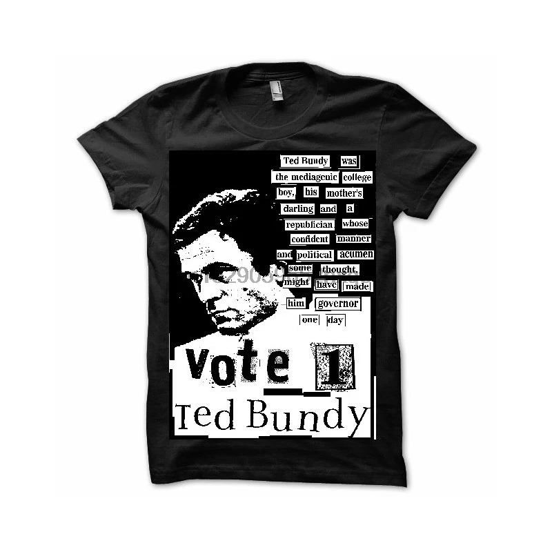 Для мужчин футболка рубашка Ted Bundy серийный убийца черные футболки женщин |