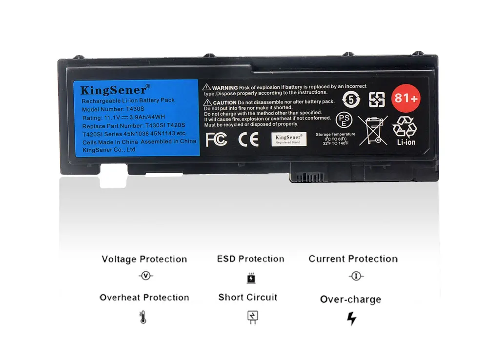 Kingsener 2022 81 Mais Bateria do Portátil para Lenovo Thinkpad T430s T420s T420si T430si 45n1039 45n1038 45n1036 42t4846 42t4847 44wh Baterias p/ laptop - Imagem 2