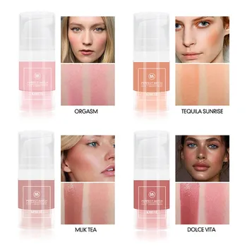

4Colors Face Mineral Pigment Liquid Blusher Sleek Silky Brozer Cosmestics Professional Natural Cheek Blush Face Contour otwoo