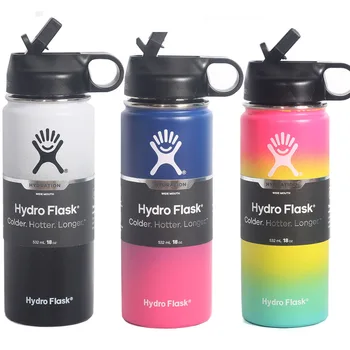 

18oz/32oz Hydro Flask Water Bottle Stainless Steel Water Bottle Vacuum Insulated Wide Mouth Travel Portable Thermal Bottle