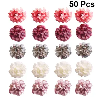 

50Pcs Diy Handmade Garland Material Simulation Hydrangea Head European Retro Chrysanthemum DIY Layout Decor Without Stems