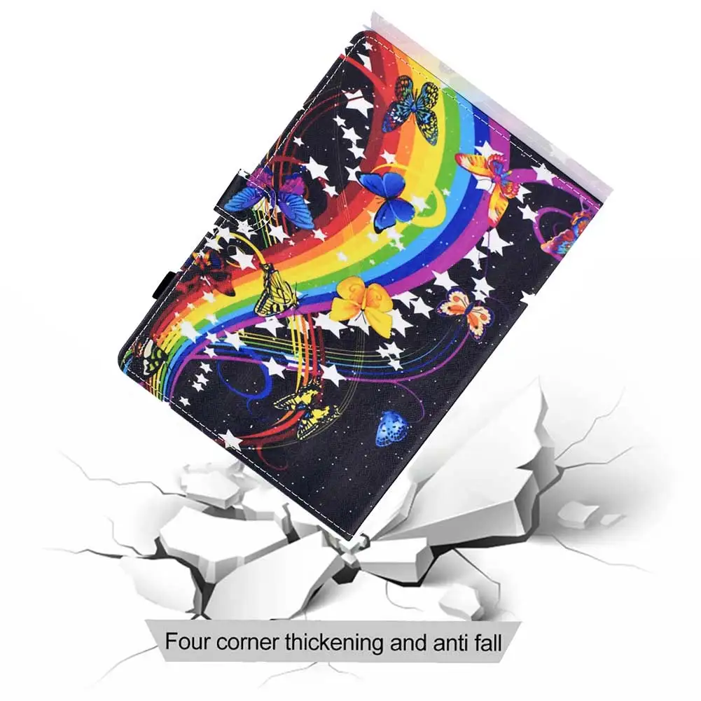 Ультра тонкий противоударный чехол для планшета для Samsung Galaxy Tab A 10,1 дюймов SM-T510 T515 чехол с принтом кожаный флип-чехол с подставкой