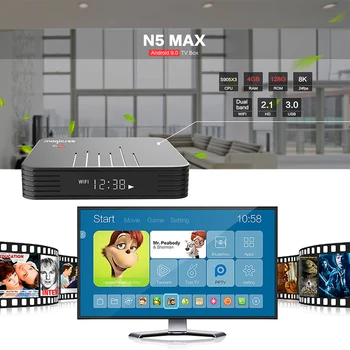

Magicsee N5 Max Smart Android 9.0 TV BOX Amlogic S905X3 Set Top Box 32G 64G 2.4 5G Dual Wifi Bluetooth 5.0 iptv boxes pk x96 x99