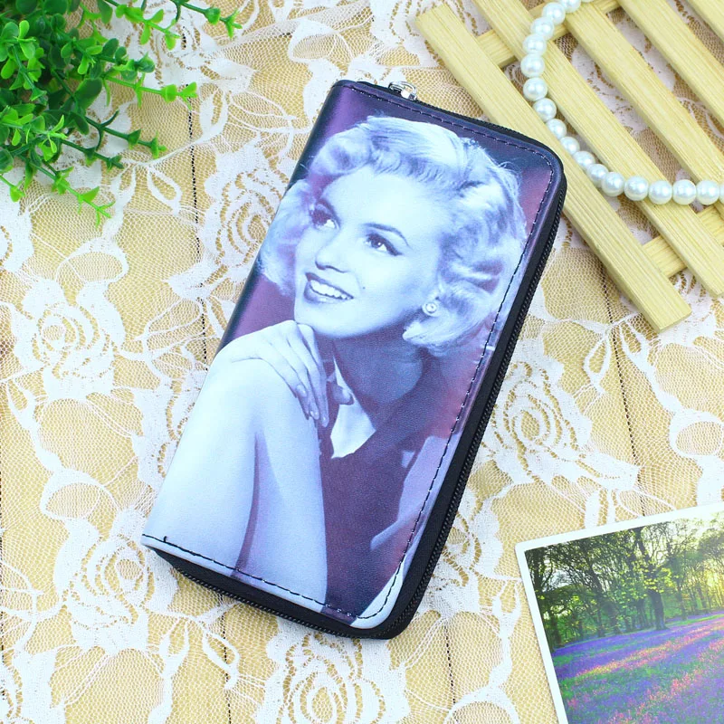 2023 Hot Fashion Marilyn Monroe Print Wallets For Women Leather Female  Credit Card Holders Zipper Clutch Hand Bag Purse For Gift - AliExpress