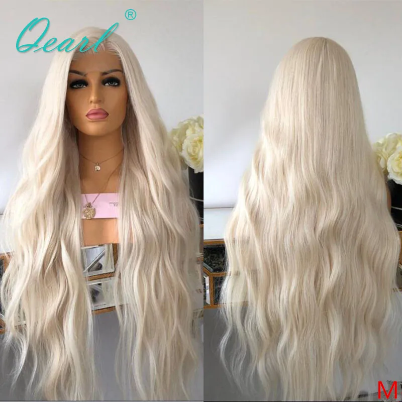 Wig Color-Wigs Human-Hair Lace-Front Natural-Wave Blonde 13x6-Light Preplucked White