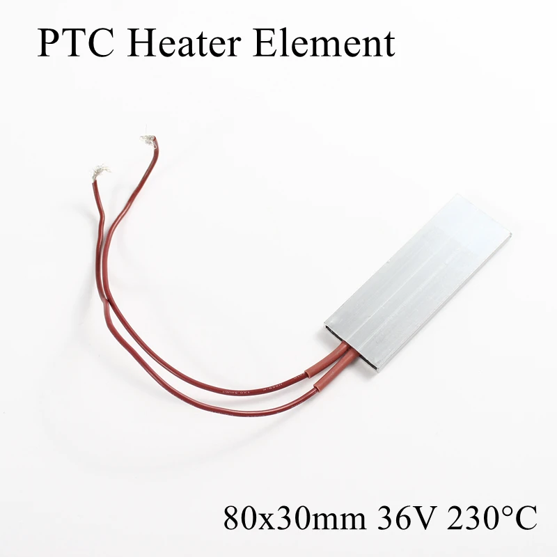 

1pc 80x30mm 36V 230 Degree Celsius Aluminum PTC Heater Element Constant Thermostat Thermistor Air Heating Sensor With Shell