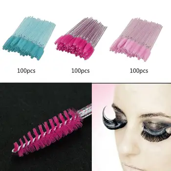 

100pcs Disposable Crystal Eyelash Brush Make Up Brushes Curling Comb Mascara Wands Applicator Brush Makeup Tool