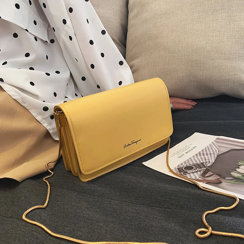 

Bag Women's 2019 Summer New Style Simple Western Style Square Sling Bag Versatile Fashion INS Chain Shoulder Bag