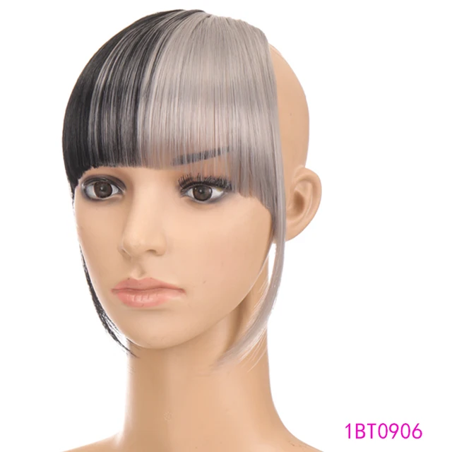 TALANG Neat Front Fringe Clip In  Hair Bangs  Hair Extensions Sweeping Side Blunt Bang Natural Black Brown Hairpieces WL38