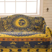 Хлопковое Тканое полотенце для дивана Средиземноморское Созвездие Ретро диванное одеяло плед литерный диван с обивкой из гобелена подушка