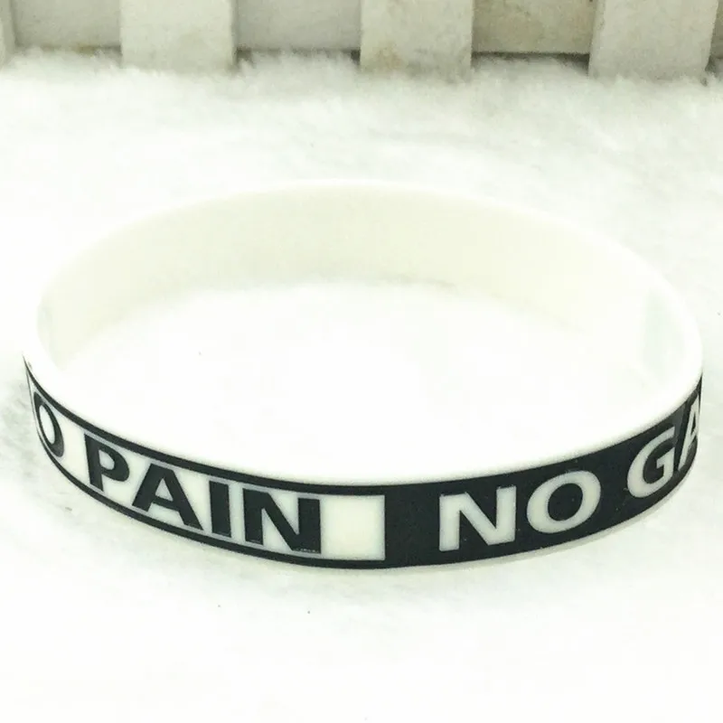 Мотивационный браслет "дорога к мечте" "Never Give Up" эластичные, силиконовые, резиновые вдохновляющие браслеты Wirstband аксессуары подарок - Окраска металла: White-No Pain