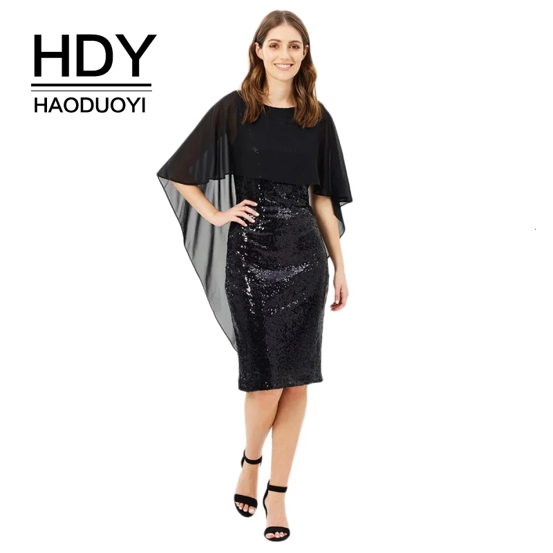 HDY Haoduoyi Брендовые женские сексуальные шифоновые платья темно-синего/черного цвета с вырезом на спине, на молнии, облегающее женское вечернее платье Vestidos