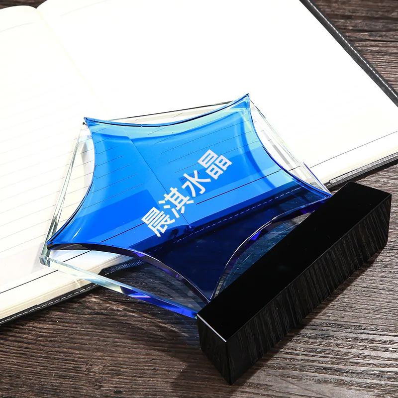 Crystal Trophy for Decoration, Blue Big Ththumb, Home Collection, Creative Awards, Event Souvenir, Personality Can Be Customized