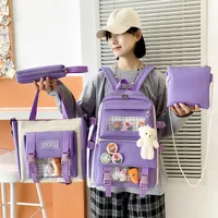 Kawaii Women Backpack Cartoon Student Girl School Bag Multi-piece set Female Backpack Cute High Capacity School Bags For Girls 1