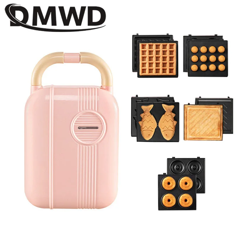 Dmwd Macchina Per La Colazione Multifunzione Macchina Per Sandwich Elettrica Cialde Ciambelle Palle Di Polpo Taiyaki Macchina Per Alimenti Leggeri 5 P