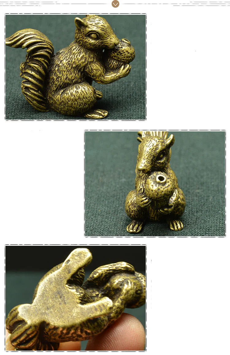 Antique Bronze Small Squirrel Ornament  (7)
