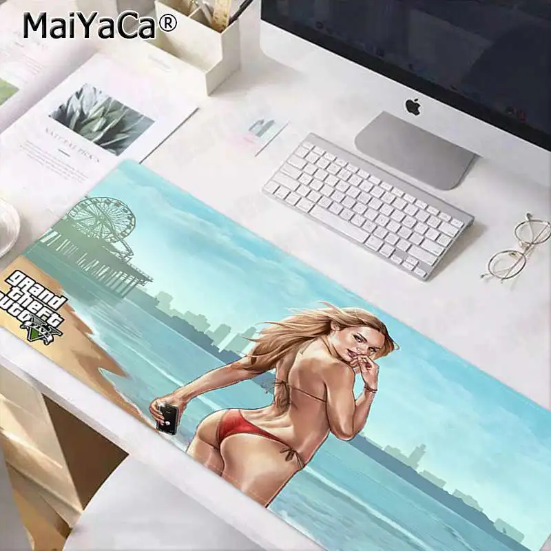 MaiYaCa Подарочный коврик для мальчика GTA 5 пляжный фиксирующий край коврик для мыши игровой коврик большой коврик для мыши клавиатуры коврик