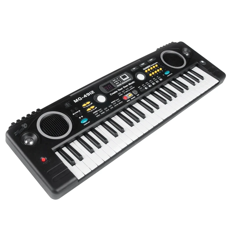 MQ Mq-4912 49 клавишная музыка цифровая электронная клавиатура пианино с микрофоном-портативный для детей и начинающих - Цвет: Black American