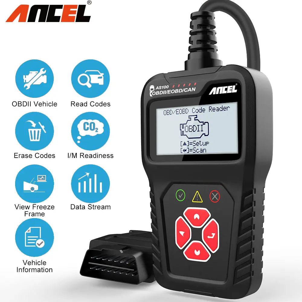 ANCEL AS100 OBD 2 код ридер сканер II автомобильный диагностический инструмент на
