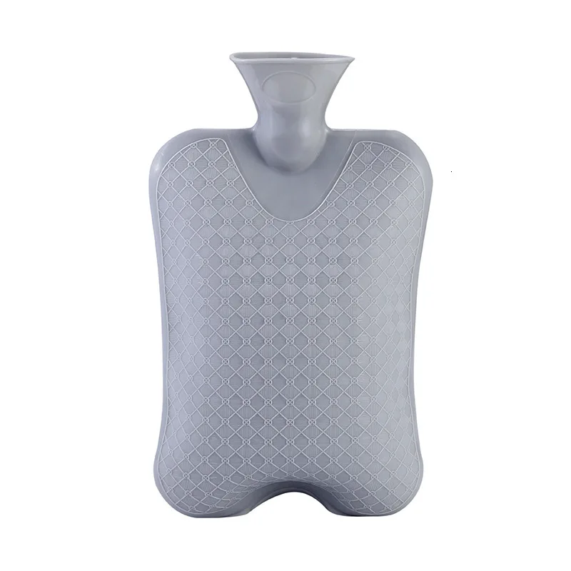 Грелка для воды, зимняя грелка для рук, толстая резиновая грелка, сумка для горячей воды, термотерапия, одноцветная, Bolsa Agua Caliente - Цвет: Gray 2000ml