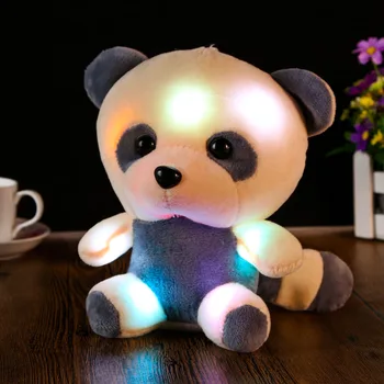 

25-30cm Cute LED Bear Panda Glowing in the Dark Stuffed Doll Colorful Flashing Light Bear Hug Plush for Kid Toy Gift