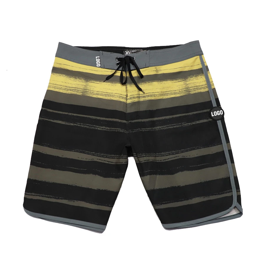 High Quality Men's Waterproof Boardshorts Brand Quick Dry Spandex Elastic Bermuda Board Shorts New Swim Trunks Surf Shorts - Цвет: 3