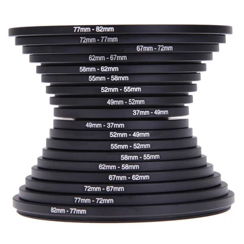 

18pcs 37-82mm Useful Easy Use Filter Adapter Set Camera Portable Photography Lens Step Up Down Converter Mount Ring For Nikon