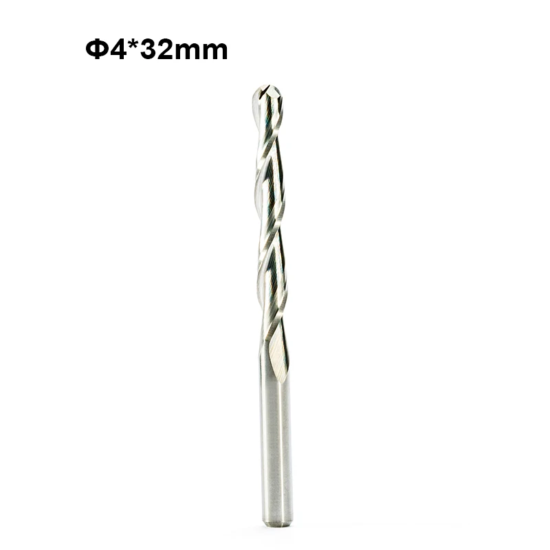 

5pc 4mm 2 Double Flute Spiral Ball Nose End Mill CNC Router Bits For Wood Tungsten Carbide Milling route tool CEL 17mm 22mm 32mm