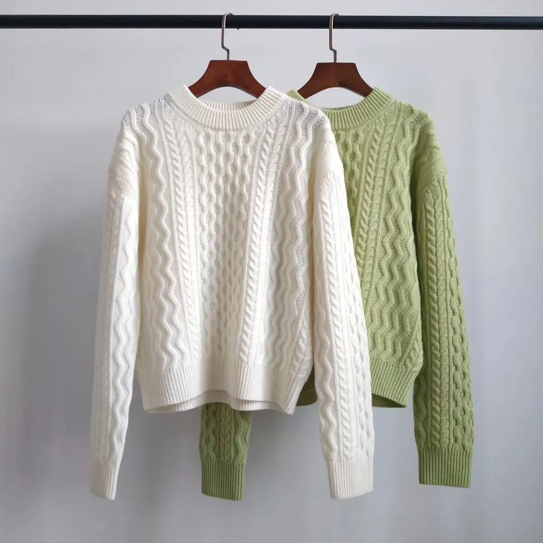 new ladies fashion long sleeve sexy casual twist knitted cashmere pullover sweater 1102