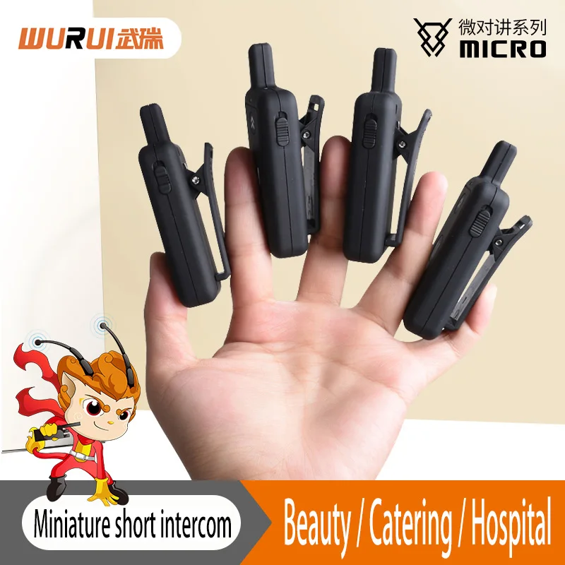 2pcs Wurui mini professional walkie talkies children's walkie-talkie portable two way radio for hotel hospital beauty industry