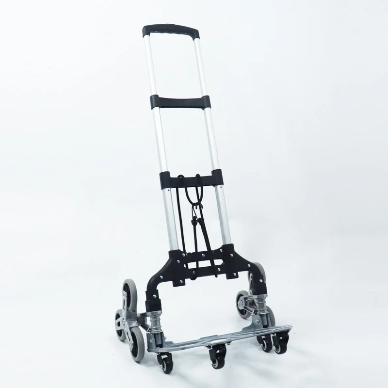 Stair Climbing Folding Hand Truck Aluminum Alloy Folding All Terrain Lightweight Hand Truck Quiet 3 Tires with Bag escadas de al