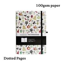 

Christmas A5 Bullet Notebook Dotted Journal Hard Cover 100gsm Travel Planner Diary