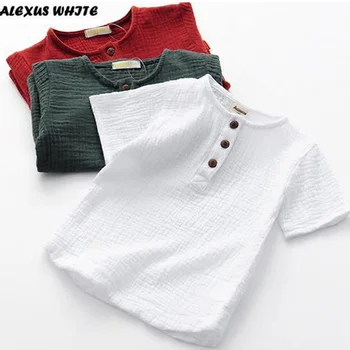Linen 2021 Cotton Baby Boy Girl Summer T Shirts New Toddler Comfortable Tops Tee Children  1