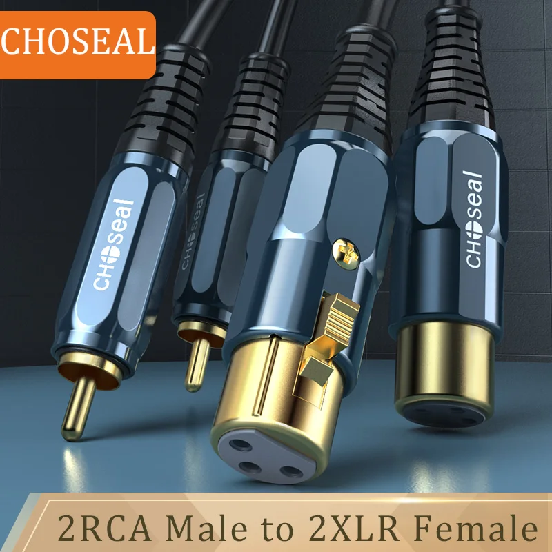 Choseal Xlr Fêmea para Rca Masculino Cabo de Áudio Estéreo Hifi Rca para Xlr Speaker Amplificador de Microfone Mixer Patch Cable