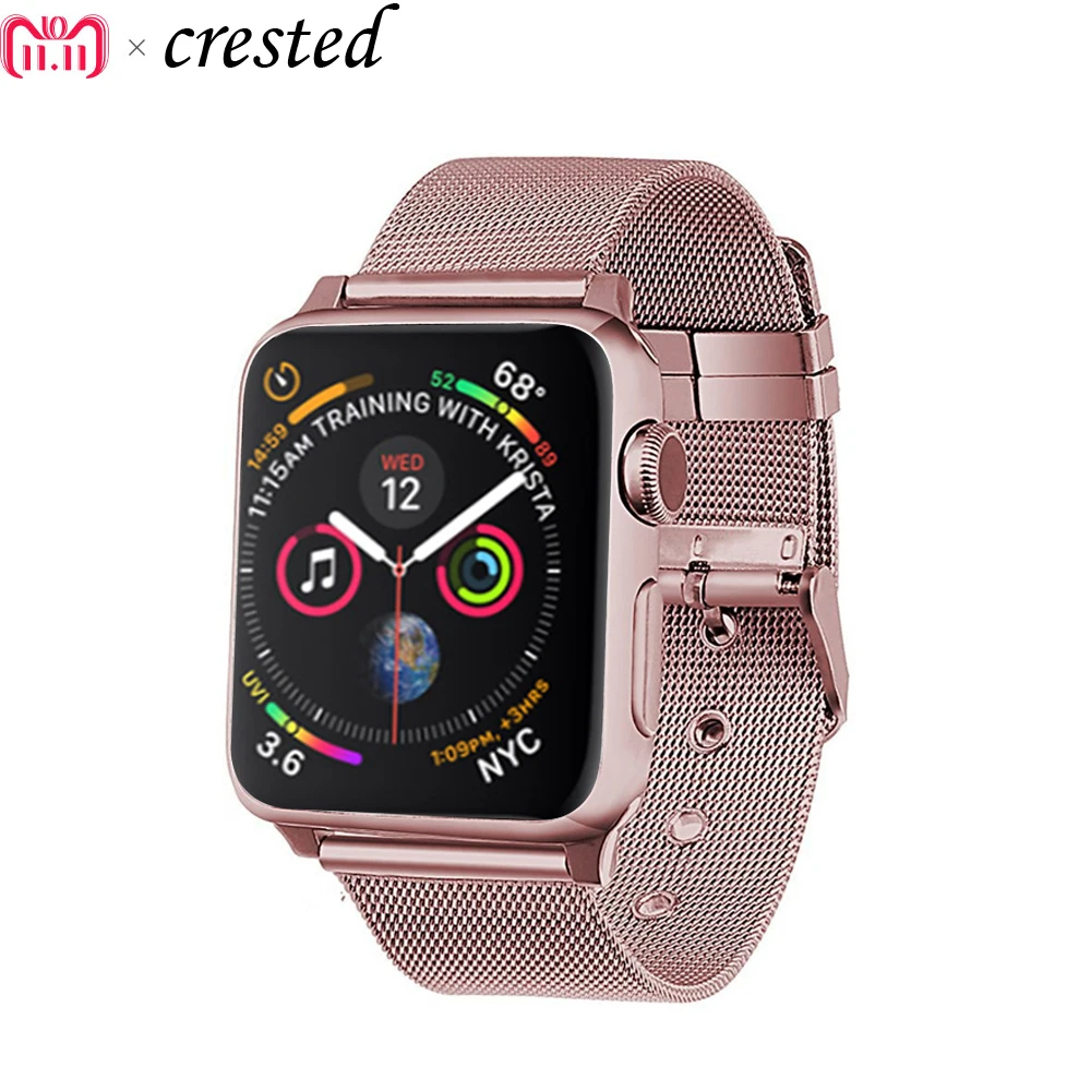 Миланский ремешок для Apple watch band 42 мм 38 мм iwatch 4 band 44 мм 40 мм металлический ремешок из нержавеющей стали браслет Apple watch 4 3 2