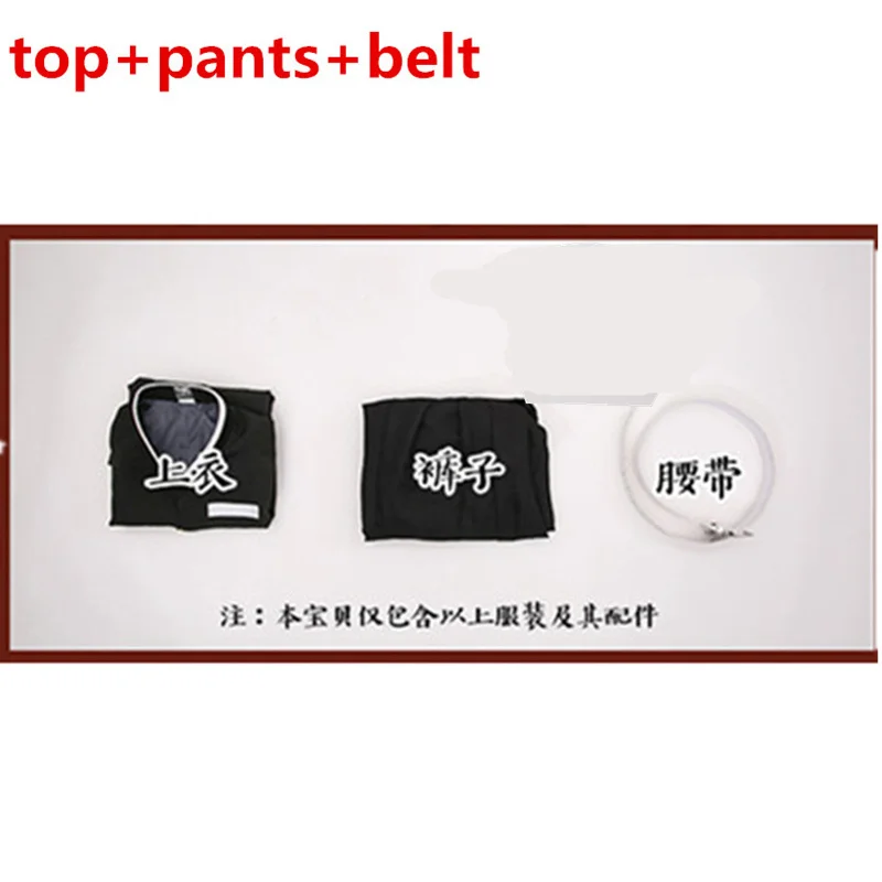 top pants belt leg Демон убийца: Kimetsu no Yaiba костюм Kamado Tanjirou Agatsuma Zenitsu Tomioka Giyuu Kamado Nezuko кимоно Униформа парики Косплей - Цвет: top pants belt leg