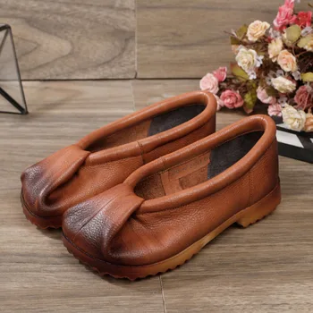 

YourSeason 2020 New Spring Autumn Women Retro Pumps Genuine Leather Shallow Handmade Casual Female Concise Shoes Square Toe
