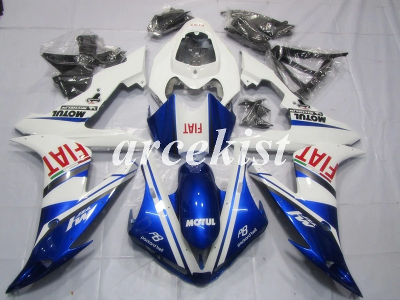 ABS литья под давлением полный обтекатель комплект подходит для YAMAHA YZF-R1 2004 2005 2006 YZF R1 04 05 06 YZF1000 на заказ синий белый