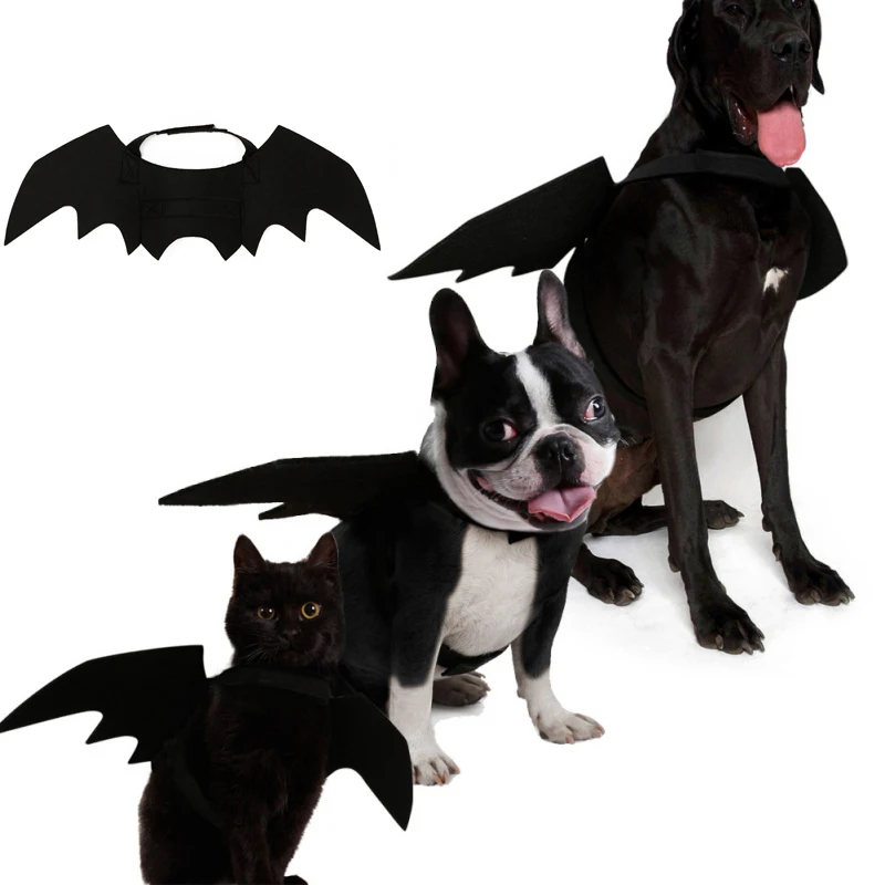 

Halloween Pet Costume Cat Bat Wings Collar Harness Decor Puppy Pet Cat Black Bat Dress Up Funny Wing Cat Clothes Christmas Gifts