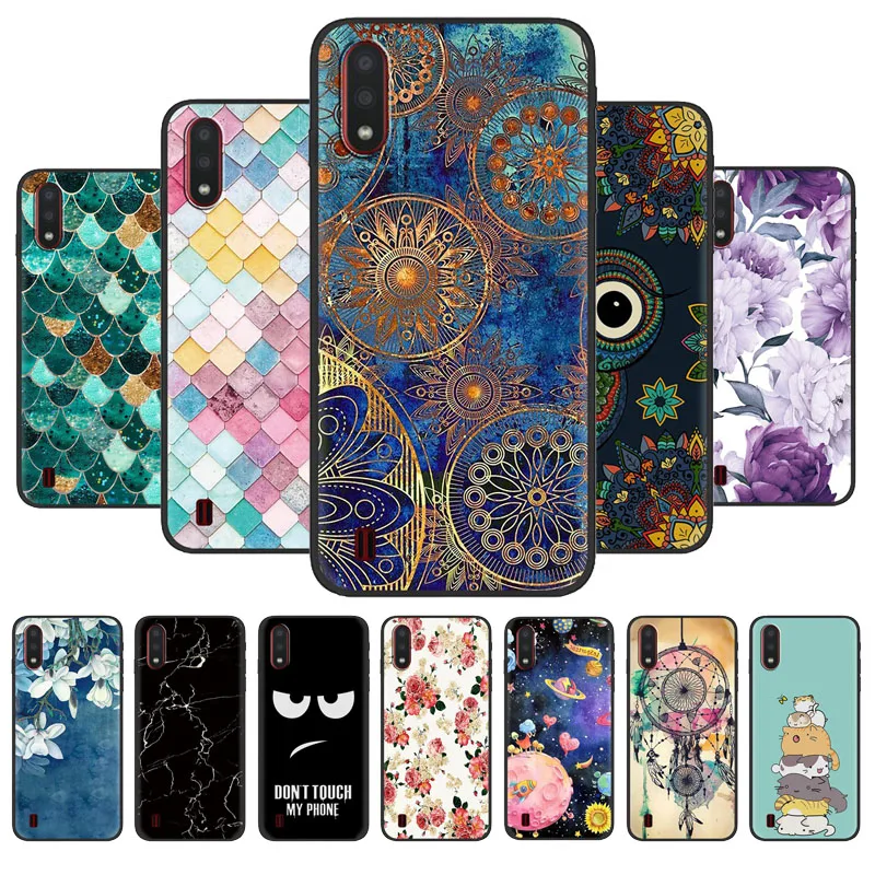 Чехол для телефона Samsung Galaxy A01 M01 силиконовый тпу защитный чехол черный бампер M 01