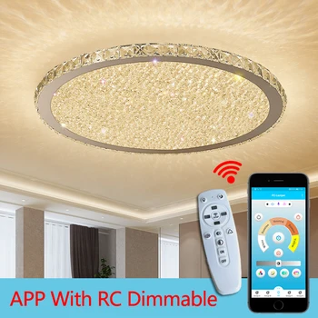 

Modern Crystal Chandeliers Lights Home Lighting Ledlamp Living Room Bedroom Plafonnier Round Led Chandelier Lampadari Fixtures