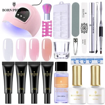 

BORN PRETTY Extension Nail Gel Set 20ml Soak Off Nude Jelly Colors UV LED Nail Art UV Gel Lot Quick Extend For Nails