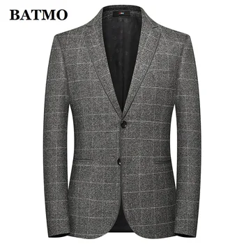 

BATMO 2019 new arrival autumn high quality plaid casual blazer men,men's jackets,plus-size M-XXXL 238