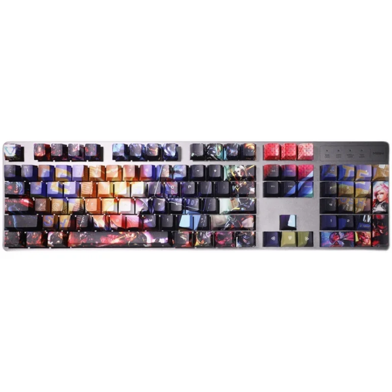 1 Set PBT 5 Côtés Sublimation Keycaps Source Plan Thème Jeu Capuchons Pour LOL Cerise Profil Keycap