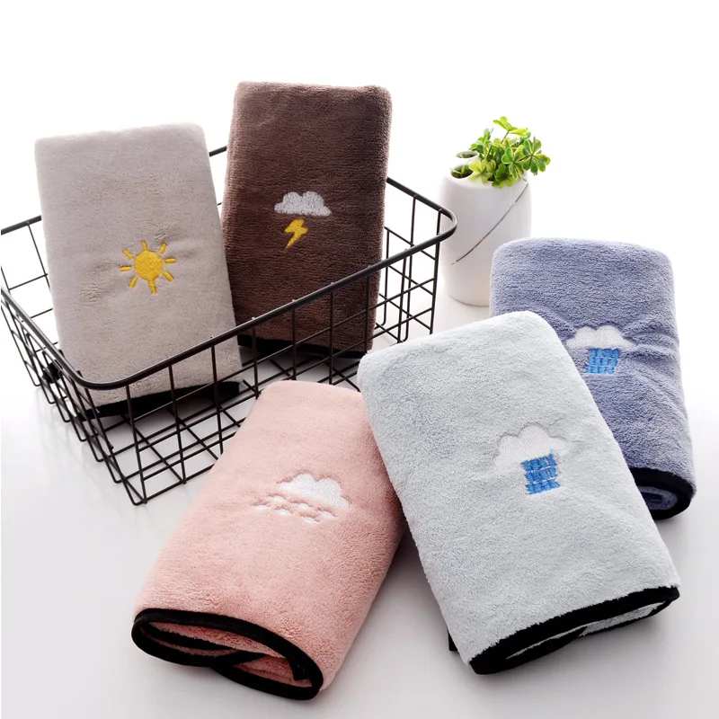 Quick Dry Microfiber Coraline Toalha Face Towel Absorbent Embroidery Pattern Lovely Hand Towels Bathroom for Kids Adults Home | Дом и сад