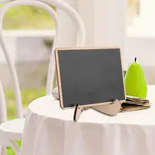 Étiquettes de tableau en bois blanc, avec support de chevalet, Mini tableau noir pour cartes alimentaires pour bureau de mariage, 20 paquets