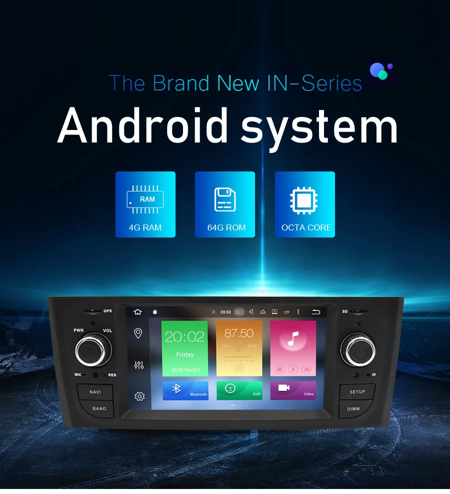 Clearance IPS Screen Android 9.0 Car Radio GPS Navigation Multimedia Stereo For Fiat Grande Punto Linea 2006-2012 DVD WIFI Bluetooth 3