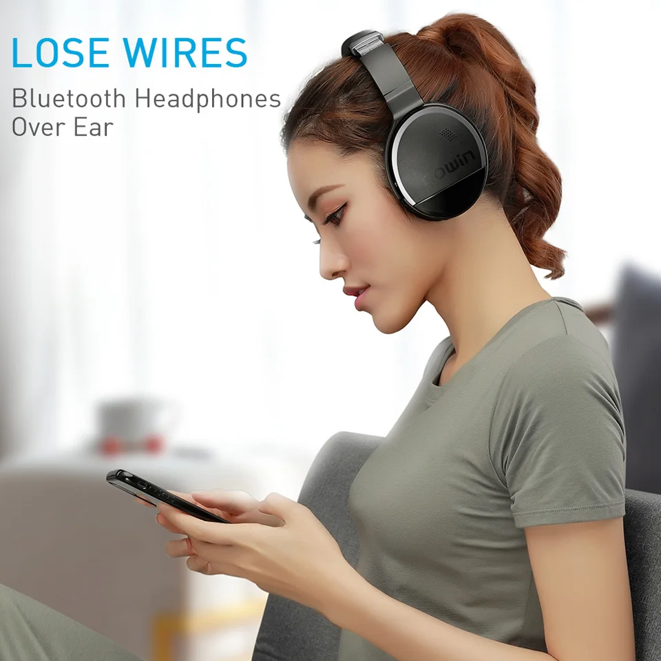 Черные Bluetooth наушники, беспроводные наушники с шумоподавлением, стерео гарнитура с микрофоном для компьютера, мобильного телефона