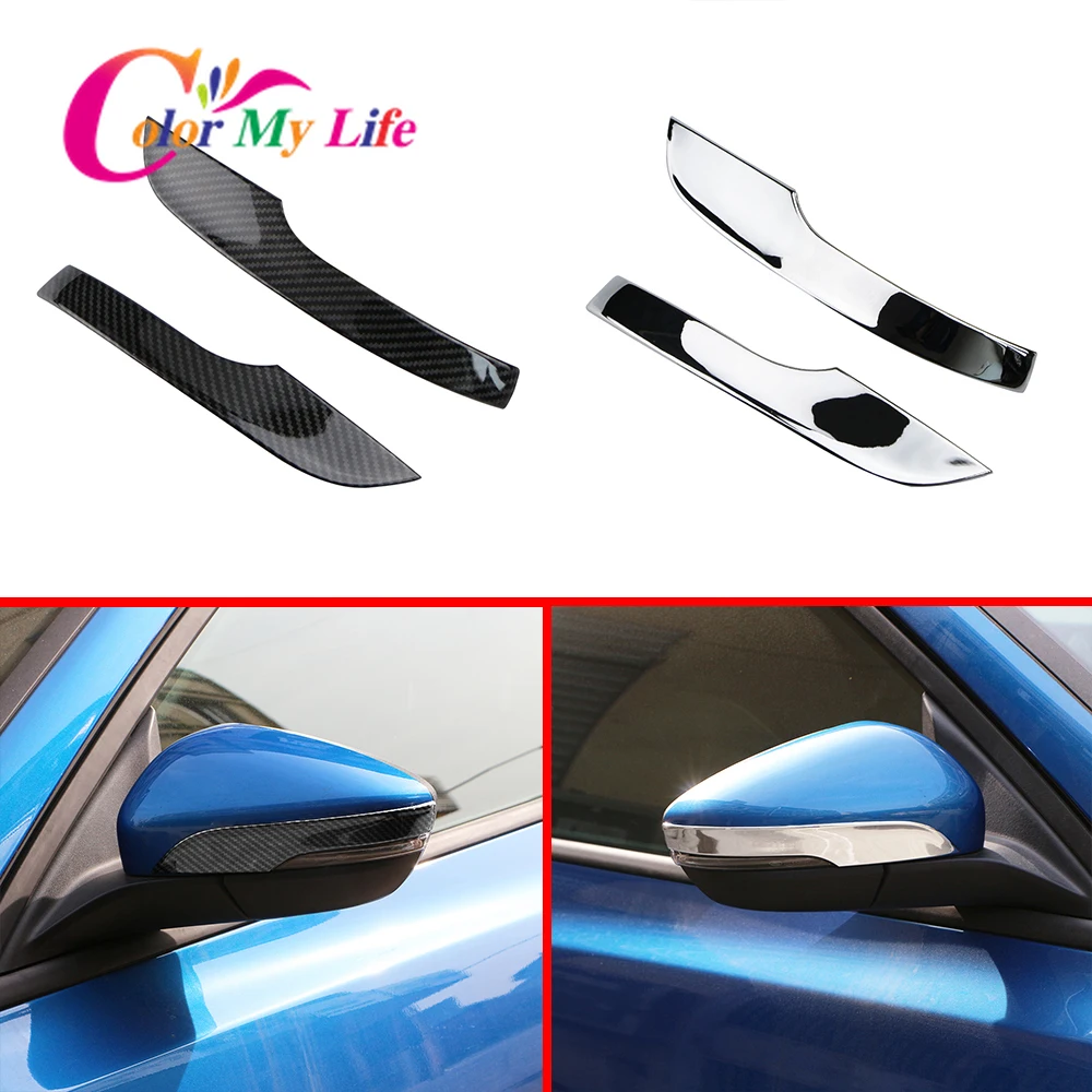 

2Pcs/Set Car Rearview Mirror Cover Strips Fit For Ford Focus 4 MK4 2019 2020 Rear View Mirror Cover Trim Stickers Accessories