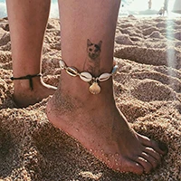 Винтаж Цвет oro de Каури tobillera pulsera de las mujeres para la pierna de moda Cadena de chica de la playa tobillo Decoració - Окраска металла: 08